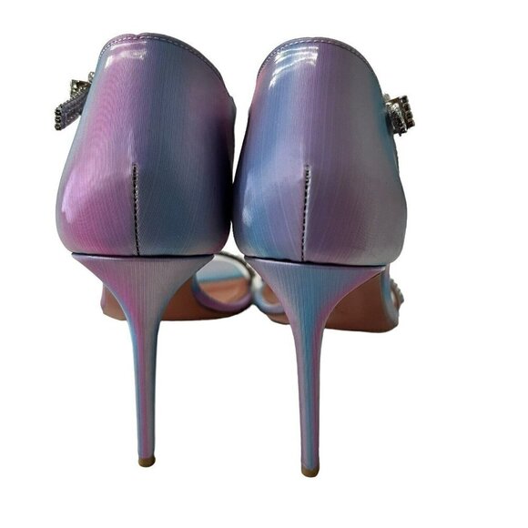 Amina Muaddi Ursina Crystal Embellished Sandal Heels Size 39.5 - Picture 3 of 9